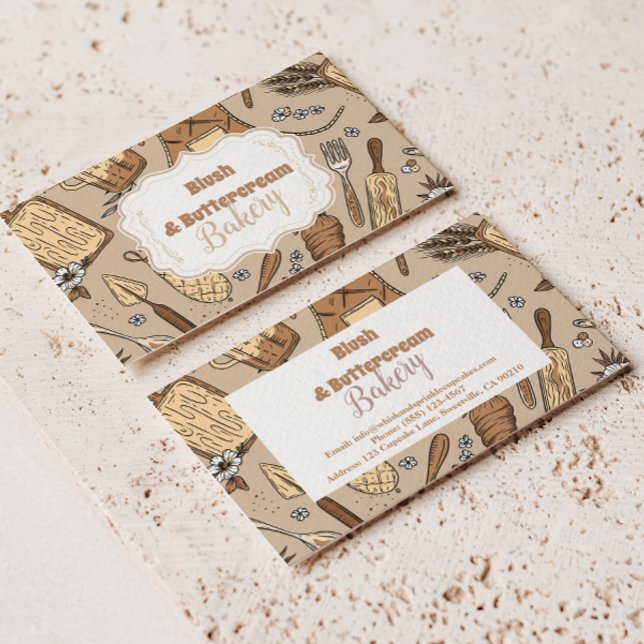Cartão De Visita Pastel Bakery Branding (Criador carregado)