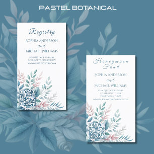 Cartão De Visita Pastel Botanical-Registry-Honeymoon