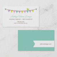 Pastel Colors Patterted Bunting and Cute Bird