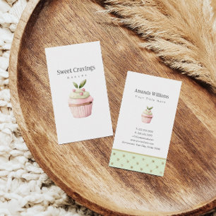 Cartão De Visita Pastel Cupcake Doce Árvores Cadeias