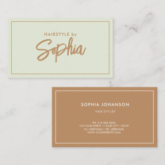 Cartão De Visita Pastel de Stylist de Cabelo Minimalista Elegante