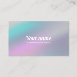 Cartão De Visita Pastel holográfico moderno do arco-íris do estilo