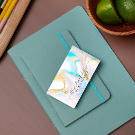 Cartão De Visita Pastel Moderno Opal E Dourado