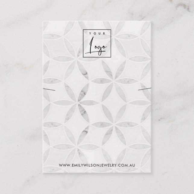 CARTÃO DE VISITA PASTEL OFF WHITE FLORAL NECKLACE BRACELET EXIBIR (Frente)