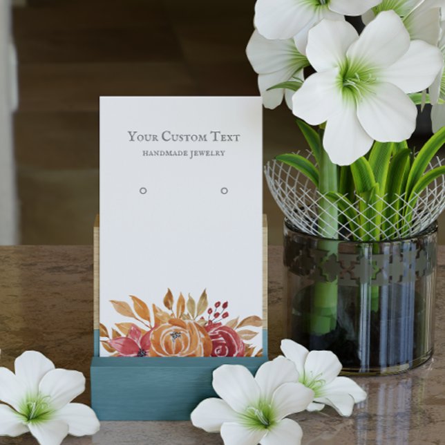 Cartão De Visita Pastel Orange Autumn Flower Jewelry Earring (Criador carregado)