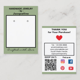 Cartão De Visita Pastel Pink Jewelry Earrings Social QR Codes