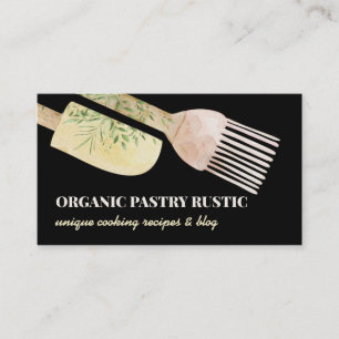 Cartão De Visita Pastel preto — Ilustração pastelaria