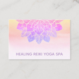 Cartão De Visita *~* Pastel Rainbow Espiritual Reiki Mandala Yoga