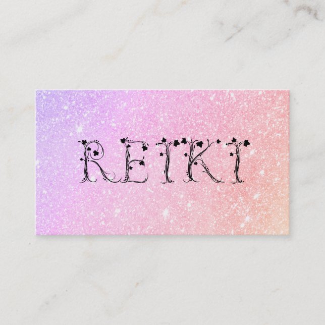Cartão De Visita *~* Pastel REIKI Ivy Typografia Abstrato (Frente)
