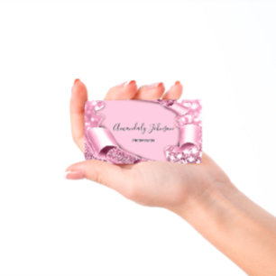 Cartão De Visita Pastel Rosa do Planejador de Eventos de Maturaçã