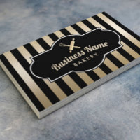 Pastelaria Chef Moderno Black & Dourado Strips