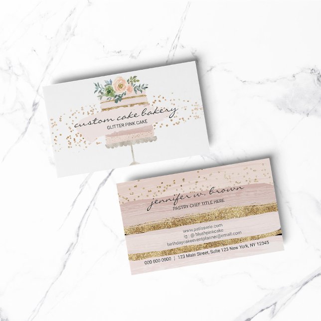 Cartão De Visita Pastelaria de padaria de bolos (Cake Bakery Pastry Patisserie Business Card)
