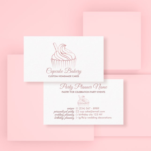 Cartão De Visita pastelaria de padaria de cupcake — carne de frango (Criador carregado)