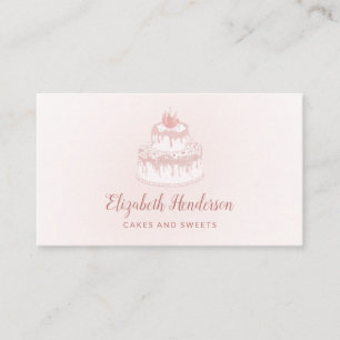 Cartão De Visita Pastelaria de padaria de pastelaria Glitter Rosa D