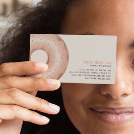 Cartão De Visita Pastelaria de Rosquinha rosa moderna