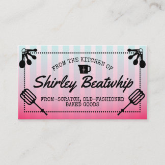 Cartão De Visita Pastelaria pastelaria cozinheira utensílios cozinh
