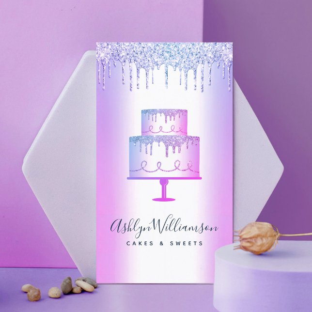 Cartão De Visita Pastelaria Torre Roxo Lixiviação Pastelaria Luxo (Criador carregado)