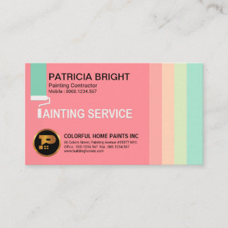 Cartão De Visita Pastels doces coloridos que pintam o contratante