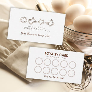 Cartão De Visita Pastery Pastery Chef Loyalty Card Cookie Silver