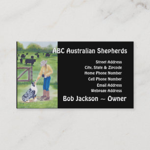 Cartão De Visita Pastor australiano "fim pintura do dia"