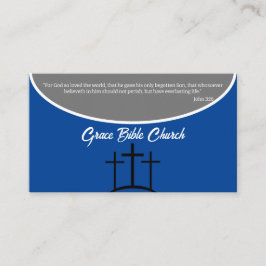 Cartão De Visita Pastor Cruz Azul e Cinza ou Igreja Deacon