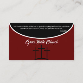 Cartão De Visita Pastor Cruzado Burgundy ou Igreja Deacon