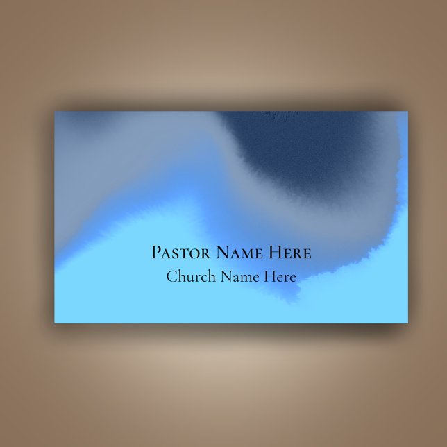 Cartão De Visita Pastor da Igreja Cristã Unificada Legal Moderna Pe (Customize this unique modern abstract blue swirl business card. For pastors or church minister...
)