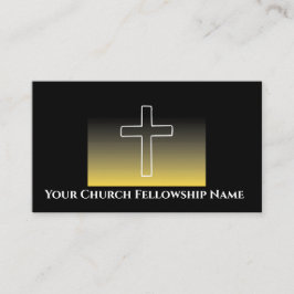 Cartão De Visita Pastor da Igreja da Cruz Branca Dourada Preta