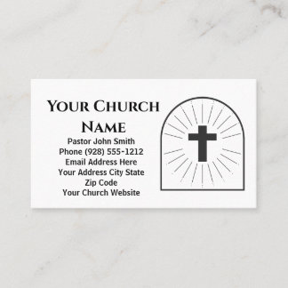 Cartão De Visita Pastor da Igreja do Logotipo da Cruz Negra