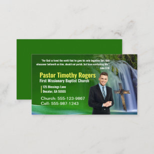 Cartão De Visita Pastor de cachoeira Verde ou Igreja Fotográfica De