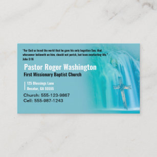 Cartão De Visita Pastor Deacon Cross waterfall Church Business C