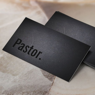 Cartão De Visita Pastor Elegant Dark Minimal