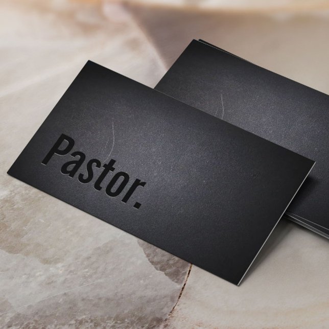 Cartão De Visita Pastor Elegant Dark Minimal (Criador carregado)