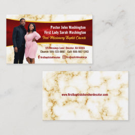 Cartão De Visita Pastor Elegante e Primeira-Dama Marble, Igreja Fot