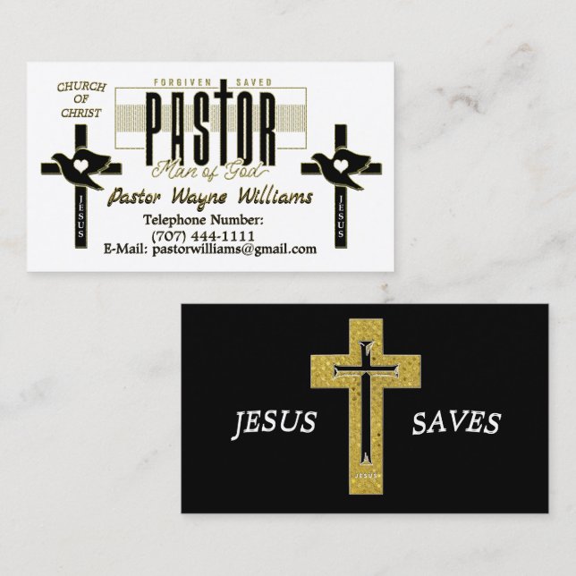 Cartão De Visita Pastor/Igreja Personalizada (Frente/Verso)