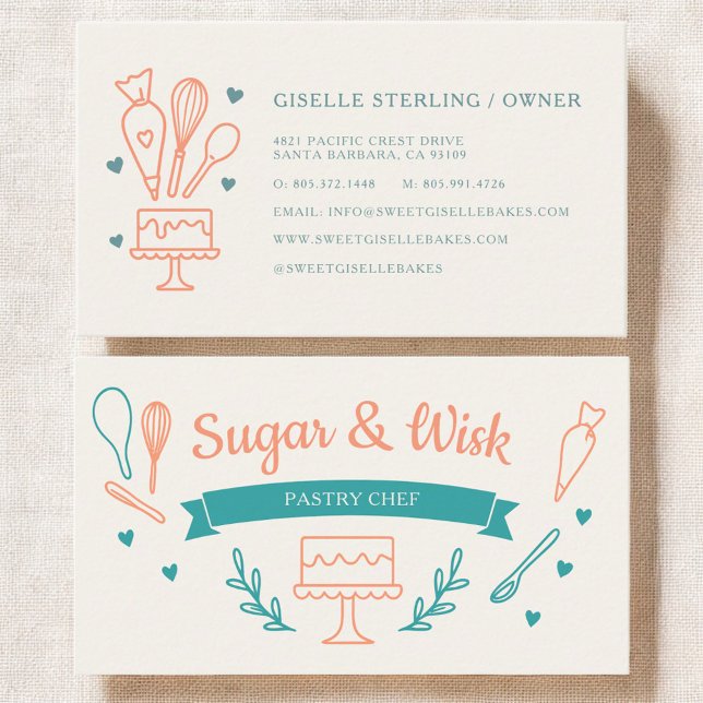 Cartão De Visita Pastry Chef Bakery Baker (Criador carregado)