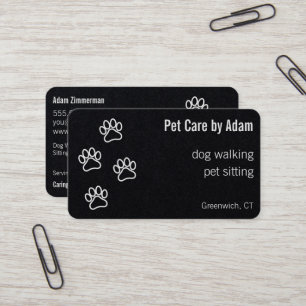 Cartão De Visita Pata Imprime Cachorro Caminhante Pet Sitter Premiu