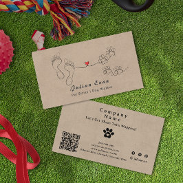 Cartão De Visita Pata Rústica Imprime Pé Humana Cachorro