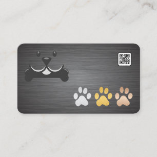 Cartão De Visita Patas de Cachorro Metal Serviços para Animais