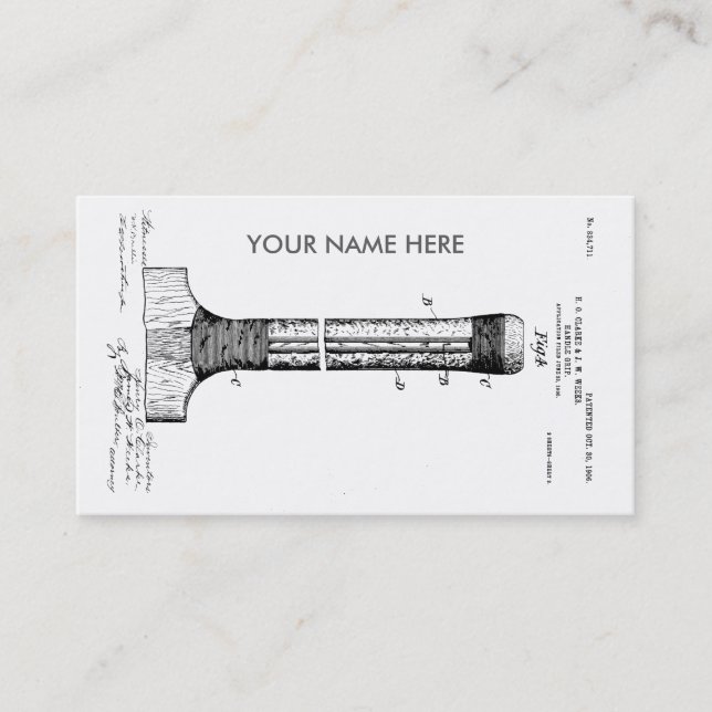 CARTÃO DE VISITA PATENTE DO BASTÃO DE GRILO - CERCA DE 1906 (Frente)