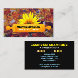 Cartão De Visita Patisserie Rolling Pin Baker | Floral Bakery