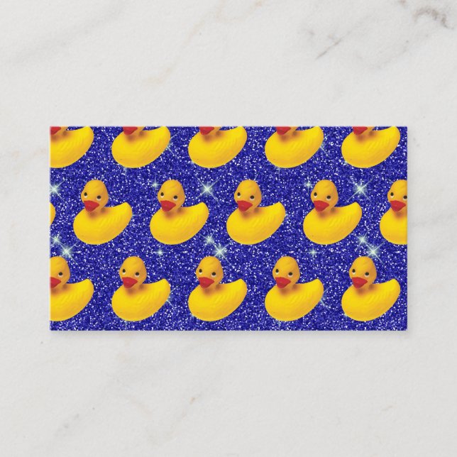 Cartão De Visita Pato de Borracha Engraçado Amarelo Patinho Bonito  (Frente)