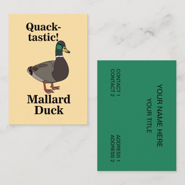 Cartão De Visita Pato Quack-Tástico  (Frente/Verso)