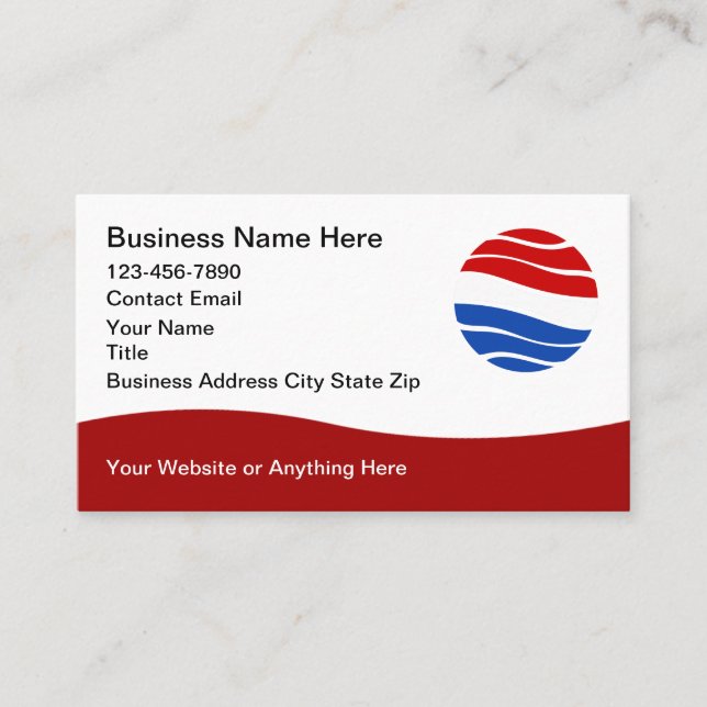 Cartão De Visita Patriotic American Theme Modern Business Cards (Frente)