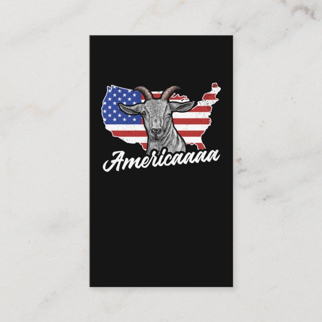 Cartão De Visita Patriótica Americana Flag Goat Lover (Frente)