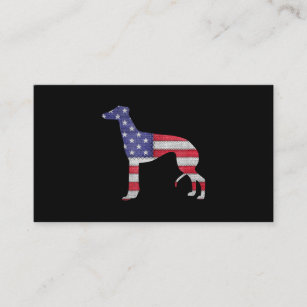 Cartão De Visita Patriótico Bordado de Bandeira Americano de Greyho