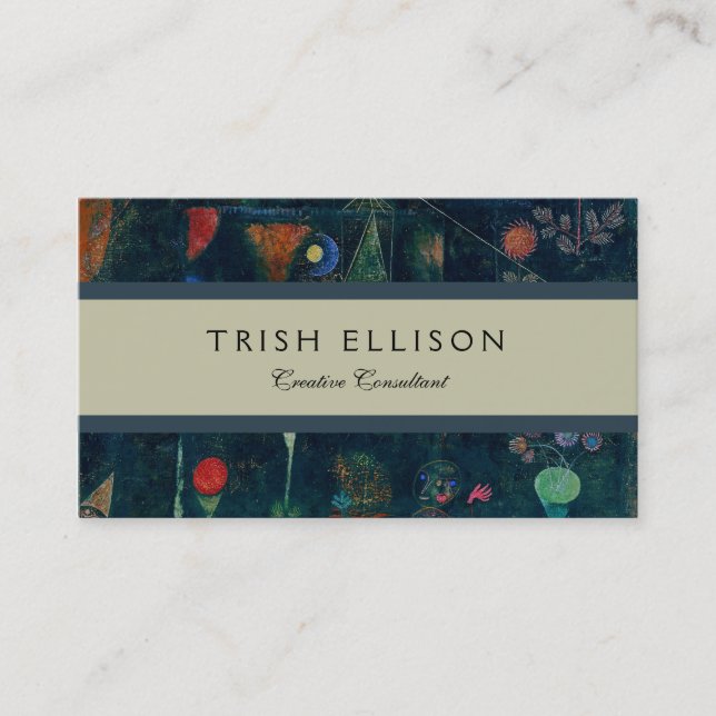 Cartão De Visita Paul Klee Fish Magic Abstrato Pintura Gráfica (Frente)