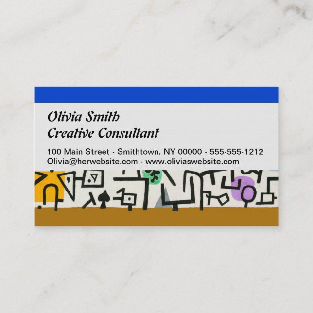 Cartão De Visita Paul Klee Rich Harbor Abstrato Expressionismo (Frente)