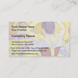 Cartão De Visita Paul Signac, mulher na sanita vestindo o corset