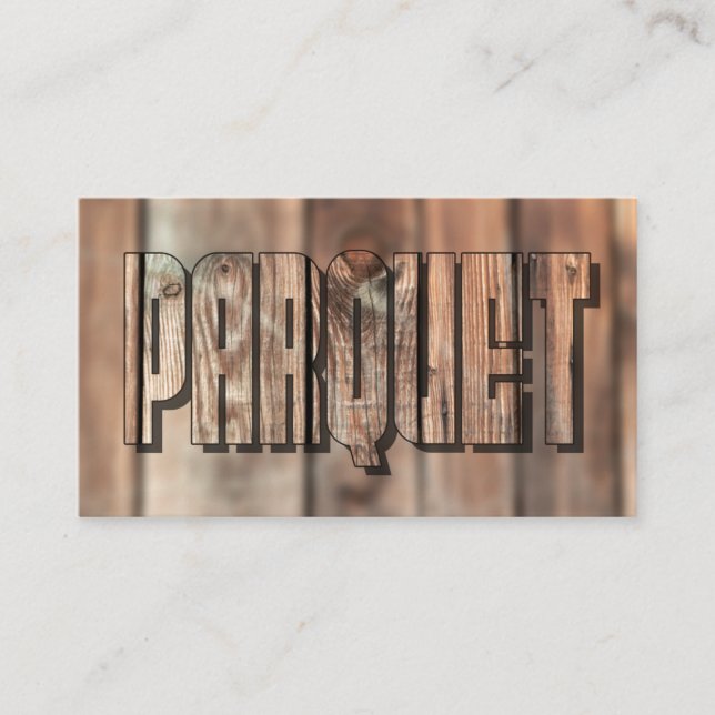 Cartão De Visita Pavimento de parquet com código QR estilo de madei (Frente)